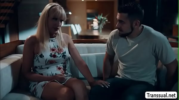 Shemale blonde butt fucked by her shy stepson