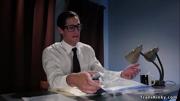 Shemale anal fucks handcuffed detective