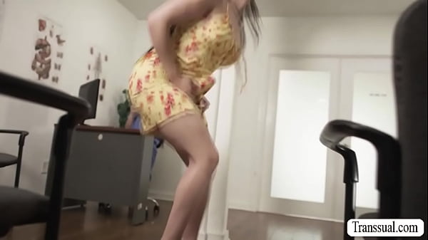 Aroused TS and her doctor bareback each others ass