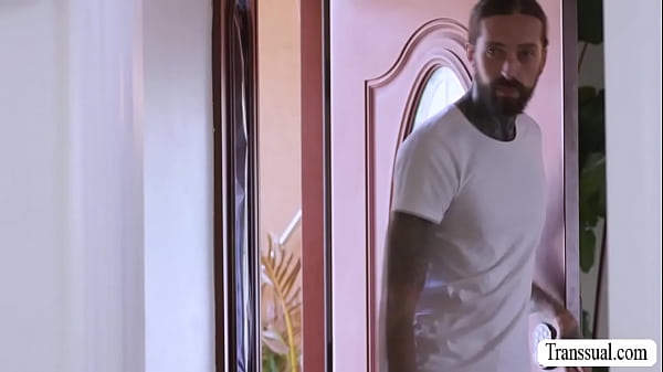 Hot TS Asia Belle barebacked by her husband