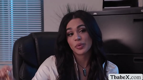 TGirl boss Eva Maxim buttholed by King Noires dick